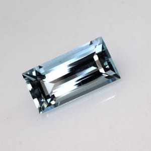 Natural Aquamarine Baguette Cut Gemstone 1.25Ct. | March Birthstone | Jewelry Making Supply | Loose Aquamarine Stone |Custom Sizes 9.4x4.8mm