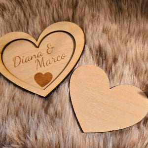 Valentine&#39;s Day wooden heart engraved personalization with desired name 10 cm