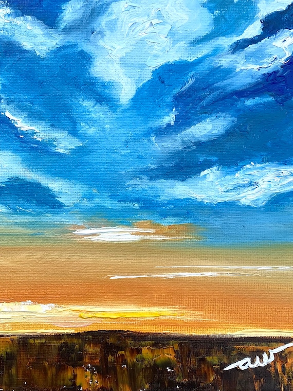 F4号】good blue(spelling) 油絵 oil painting F4号】good blue