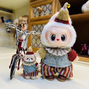 Labubu  Outfit Set – 17cm Doll Handmade Sweater, Hat, Bag | Cute Winter Outfit