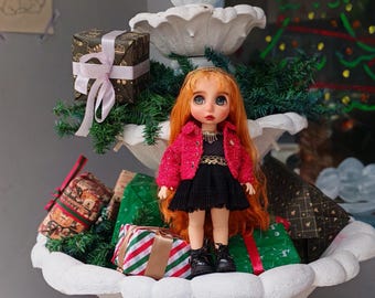 Ropa para muñecas de Disney Animators, conjunto de vestido navideño para muñecas de 16 pulgadas
