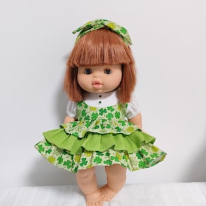 Minilkane doll clothes, dress set for Miniland dolls 15 inches (38 cm) Minikane doll clothes  34-38 cm doll clothesSt. Patrick&#39;s Day dress