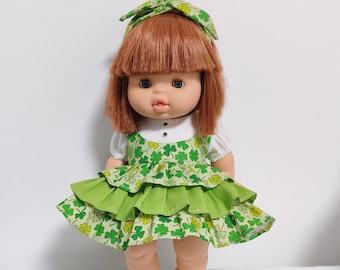 Miniland-poppenkleding: St. Patrick's Day-jurk en hoofdband (15 inch/38 cm)