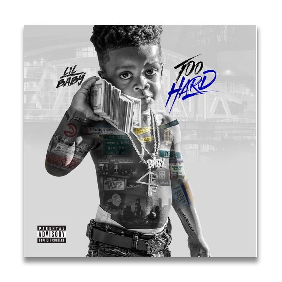 Lil Baby Too Hard music album cover Canvas poster Etsy