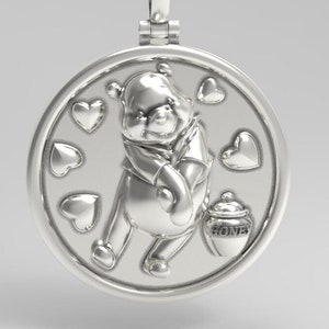 Sterling  Silver Winnie The Pooh Charm Necklace -Pendant