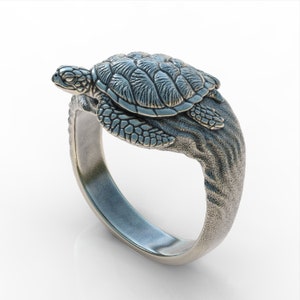 Hawaii zeeschildpad sterling zilver 925 ring sieraden nieuwe oceaanadem marine liefhebbers ring