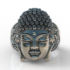 Sterling silver 925 thai buddha ring  buddhism, girl  buddha, bodhisattva, buddhist saint, the goddess of mercy