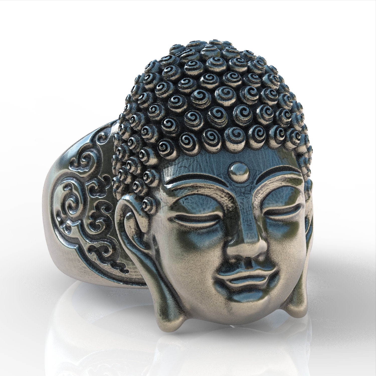 Sterling Silver 925 Thai Buddha Ring Buddhism, Girl Buddha, Bodhisattva ...