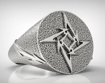 Vintage metallica ring sterling silver 925
