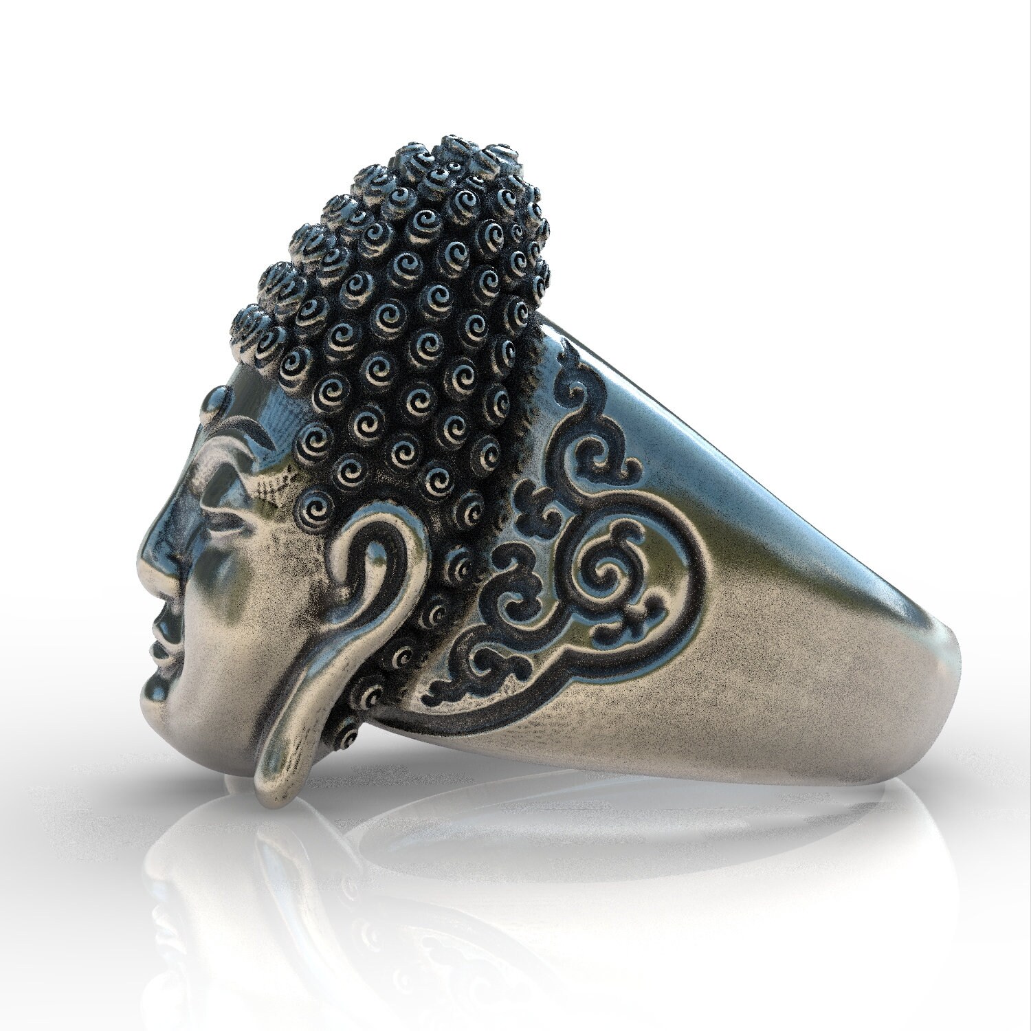 Sterling Silver 925 Thai Buddha Ring Buddhism, Girl Buddha, Bodhisattva ...