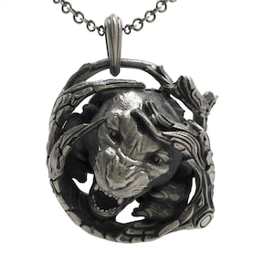 Black Panther Attack pendant sterling silver