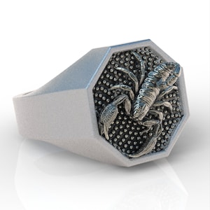 Scorpion sterling silver 925 ring horoscope