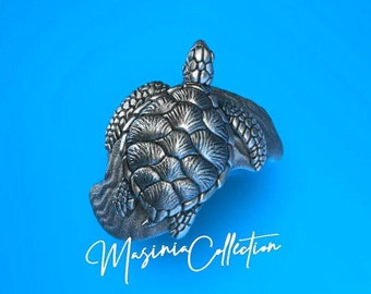 Hawaii sea turtle sterling silver 925 ring jewellery new ocean breath marine lovers ring