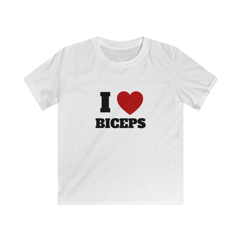 I Love Biceps Baby Tee, Y2K T-Shirt, 90s Baby Tee, Bicep Shirt, Funny Clubbing Tops, Fitted Womens Tee, Unique Christmas Gifts For Her, Fun image 5