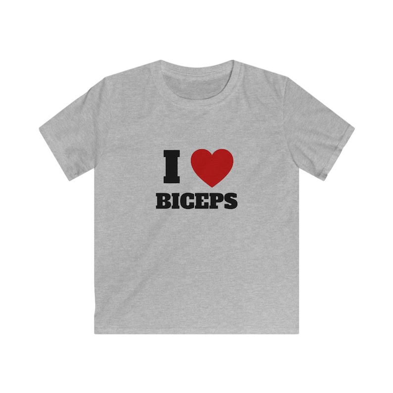 I Love Biceps Baby Tee, Y2K T-Shirt, 90s Baby Tee, Bicep Shirt, Funny Clubbing Tops, Fitted Womens Tee, Unique Christmas Gifts For Her, Fun image 6