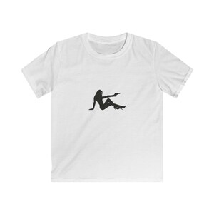 Woman Black Shilhouette Baby Tee, y2k fashion, Womens Fitted Tshirts, 90s Baby Tshirt, Cool Retro Tees, White Tops, Softstyle, gifts for her image 5