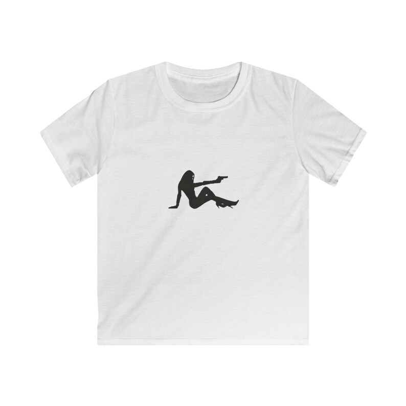 Woman Black Shilhouette Baby Tee, y2k fashion, Womens Fitted Tshirts, 90s Baby Tshirt, Cool Retro Tees, White Tops, Softstyle, gifts for her image 5