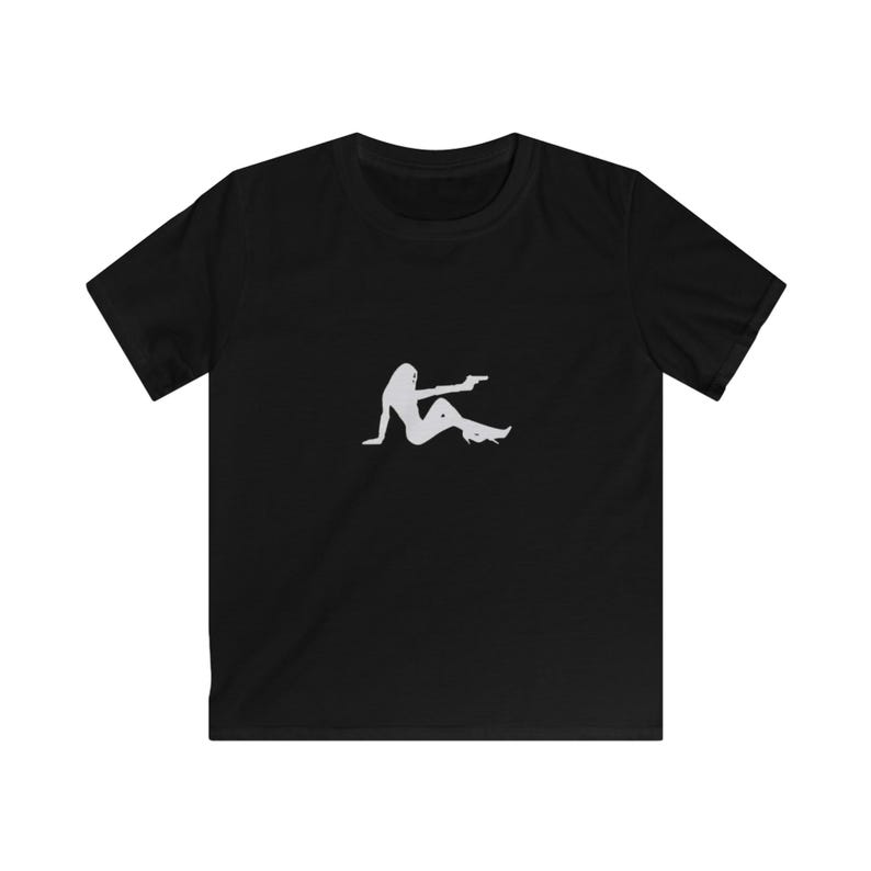 Woman Black Shilhouette Baby Tee, y2k fashion, Womens Fitted Tshirts, 90s Baby Tshirt, Cool Retro Tees, White Tops, Softstyle, gifts for her image 4