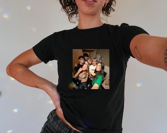 Custom Photo Baby Tee Womens 90s Vintage Y2K Fashion Personalised 90s Top Custom Text y2k Shirt Outfit Retro Trendy Crop Top for Her Gifts