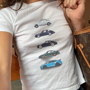 Vintage Baby Tee, Car Graphic Print Tshirt, Womens Fitted Tees, Vintage 90s Baby Tees, Cool Y2K Clothes, Gifts For Her, Print, Softstyle Tee