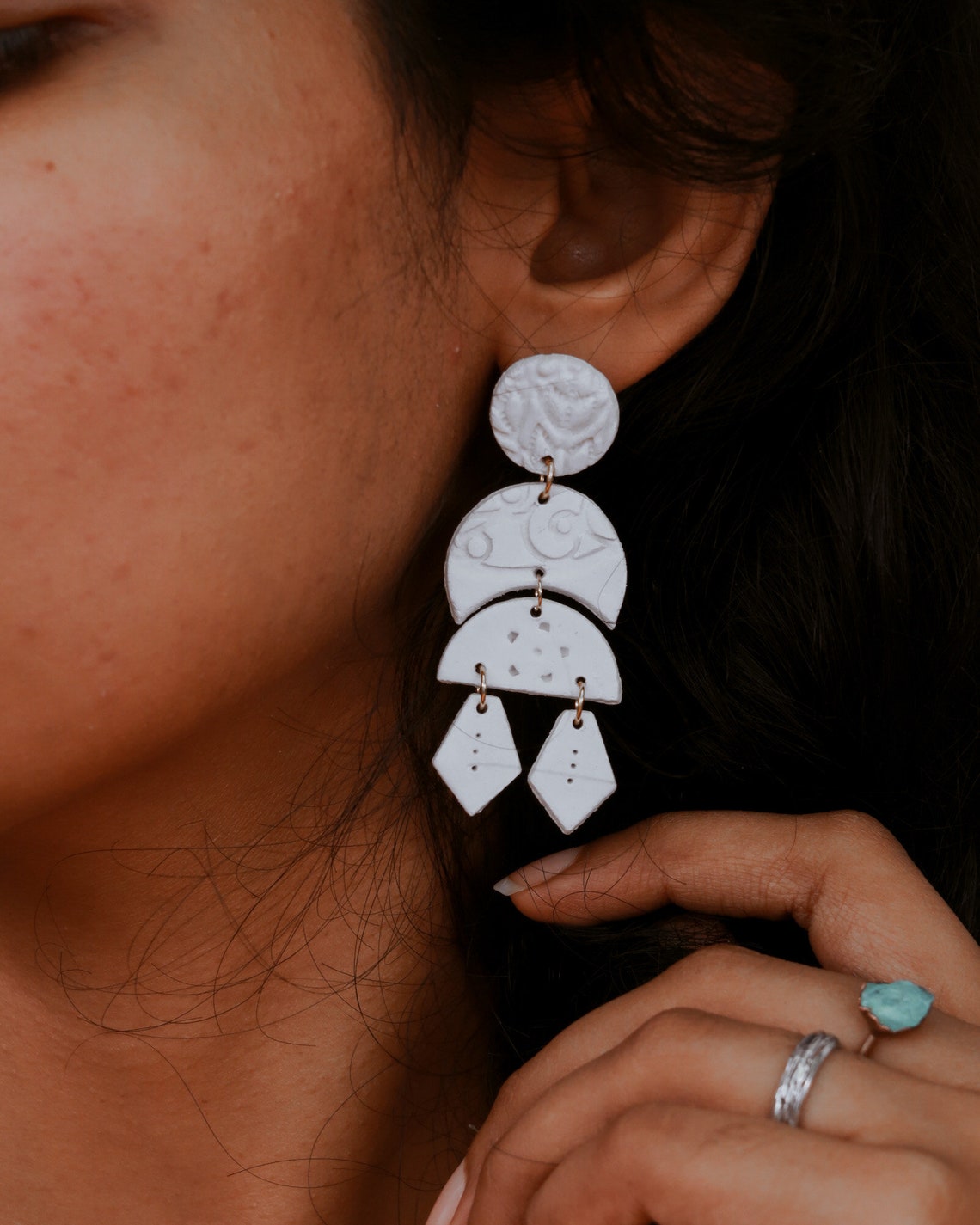 SAHER CLAY EARRINGS Ecofriendly / Air Dry Clay/ Earth Etsy