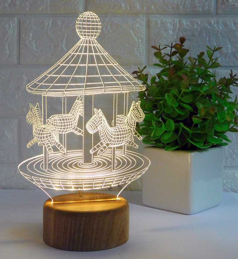 Carousel night light. Carousel bedside lamp Etsy