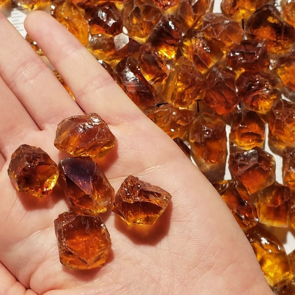 25ct+/- Madeira Citrine Quartz | Brazil | Facet Rough | Clean, AAA | Blind Pour | Genuine, Natural | Top Grade | November Birthstone