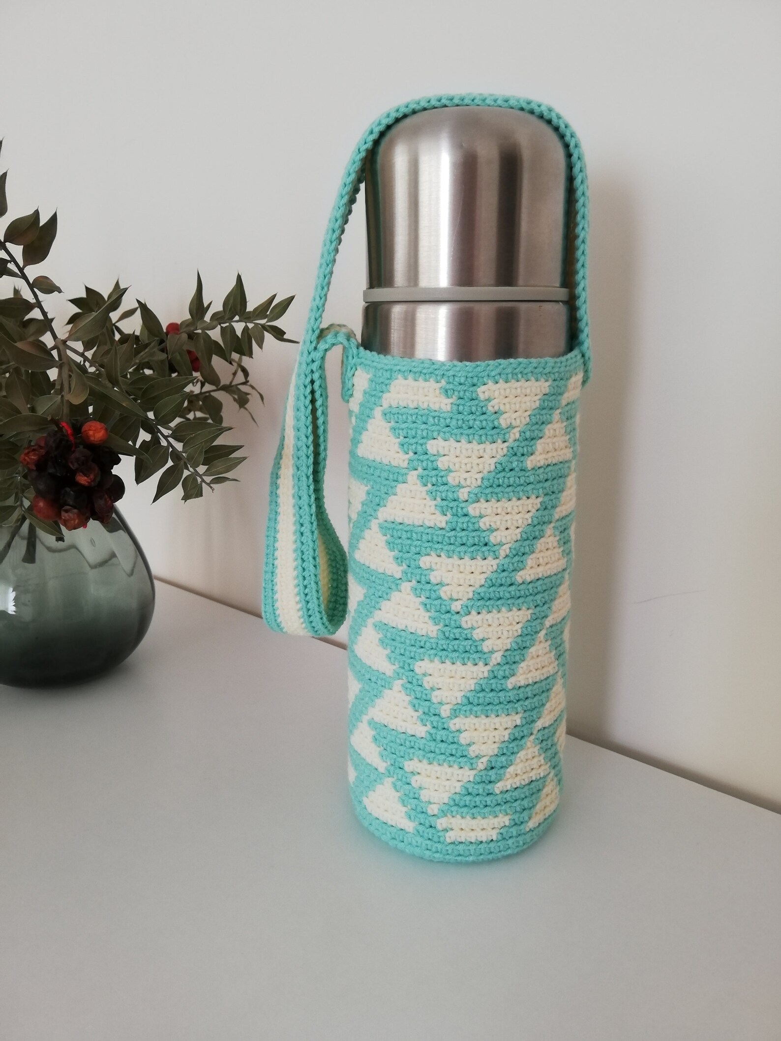 PDF PATTERN Thermos Bottle Holder Bag Tapestry Crochet Etsy España