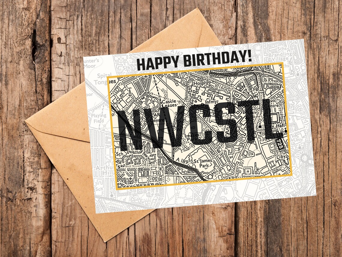 Newcastle upon Tyne Birthday Card Greeting Card Etsy