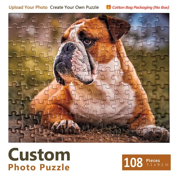 Custom Photo Puzzle 108 Pieces Personalized Jigsaw Puzzle Upload Your Photo Custom Puzzle Gift Family Keepsake