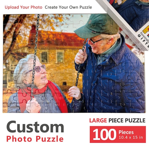 Large Piece Custom Photo Puzzle | Personalized Jigsaw Puzzle | Upload Your Photo | Family Gift