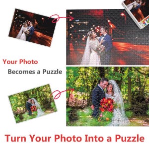 Father's Day Gifts-Custom Photo Puzzle – Personalized Jigsaw Puzzle – Family Couple Pet Gift – Upload Your Photo – Multiple Sizes image 5