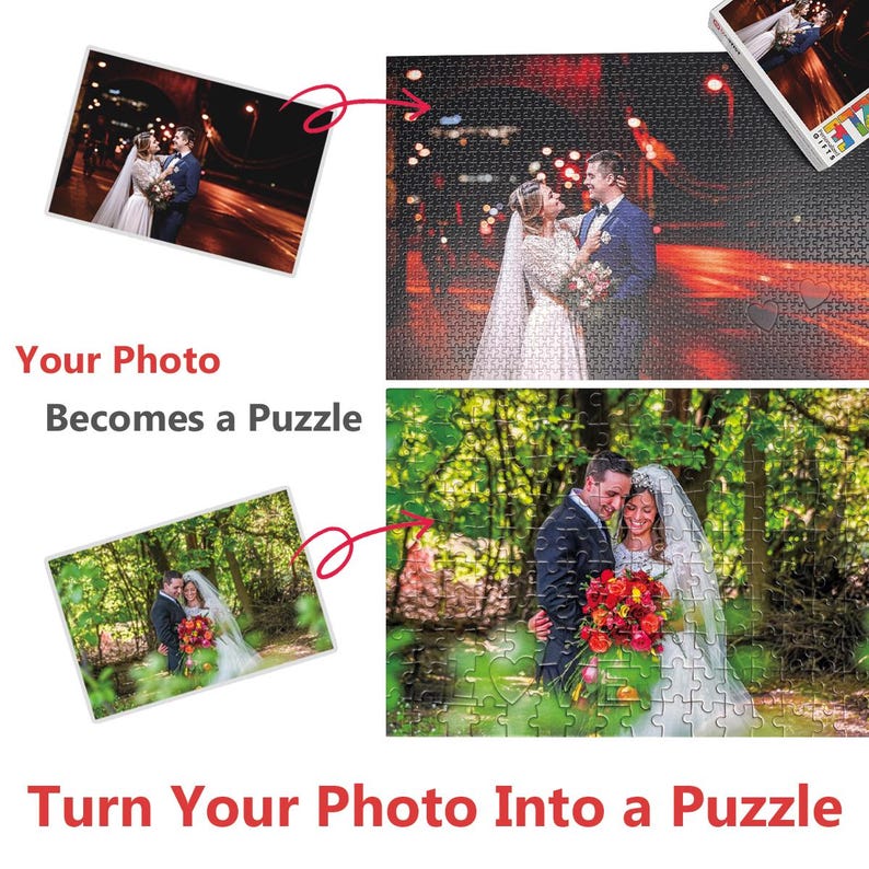 Father's Day Gifts-Custom Photo Puzzle – Personalized Jigsaw Puzzle – Family Couple Pet Gift – Upload Your Photo – Multiple Sizes image 5
