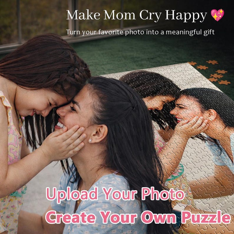 Father's Day Gifts-Custom Photo Puzzle – Personalized Jigsaw Puzzle – Family Couple Pet Gift – Upload Your Photo – Multiple Sizes image 2