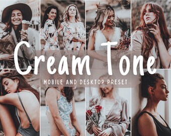 5 Cream Tones Lightroom Presets, Mobile Instagram filters, Neutral tones, Cream Preset, iPhone Presets, Beige Presets, Lifestyle Preset,