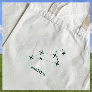 zodiac tote bags personalized embroidered constellation astrology bags with pocket