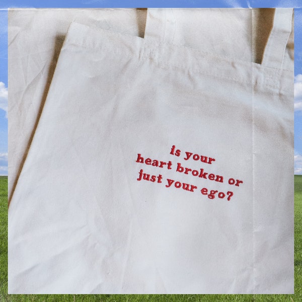 tote bags custom embroidered phrase quote lyric personalized with pocket