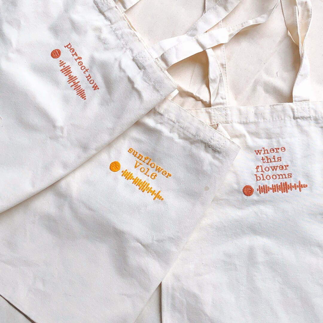 Custom Spotify Code Song Tote Bags With Pocket Personalised Tote Bags ...