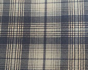 Ivory Brown Tartan Print Brushed Cotton Fabric 58/'/' PRICE PER METER