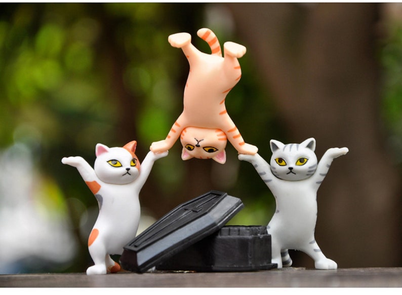 lot of 5 5 pieces Handmade Gift cat Cute lovely doll ornament mini micro landscape desktop flowerpot decoration kids gift