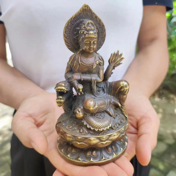 ヴィンテージ VTG 観音 観音様 精巧なブロンズ像 銅像 ブロンズ