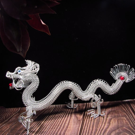 12 Hand Plait Wire Sculpture, Large Dragon Aluminium Wire Crafts Figures  Status Metal Fengshui Tibet DIY Ornament Chinese Traditional Zen -   Norway