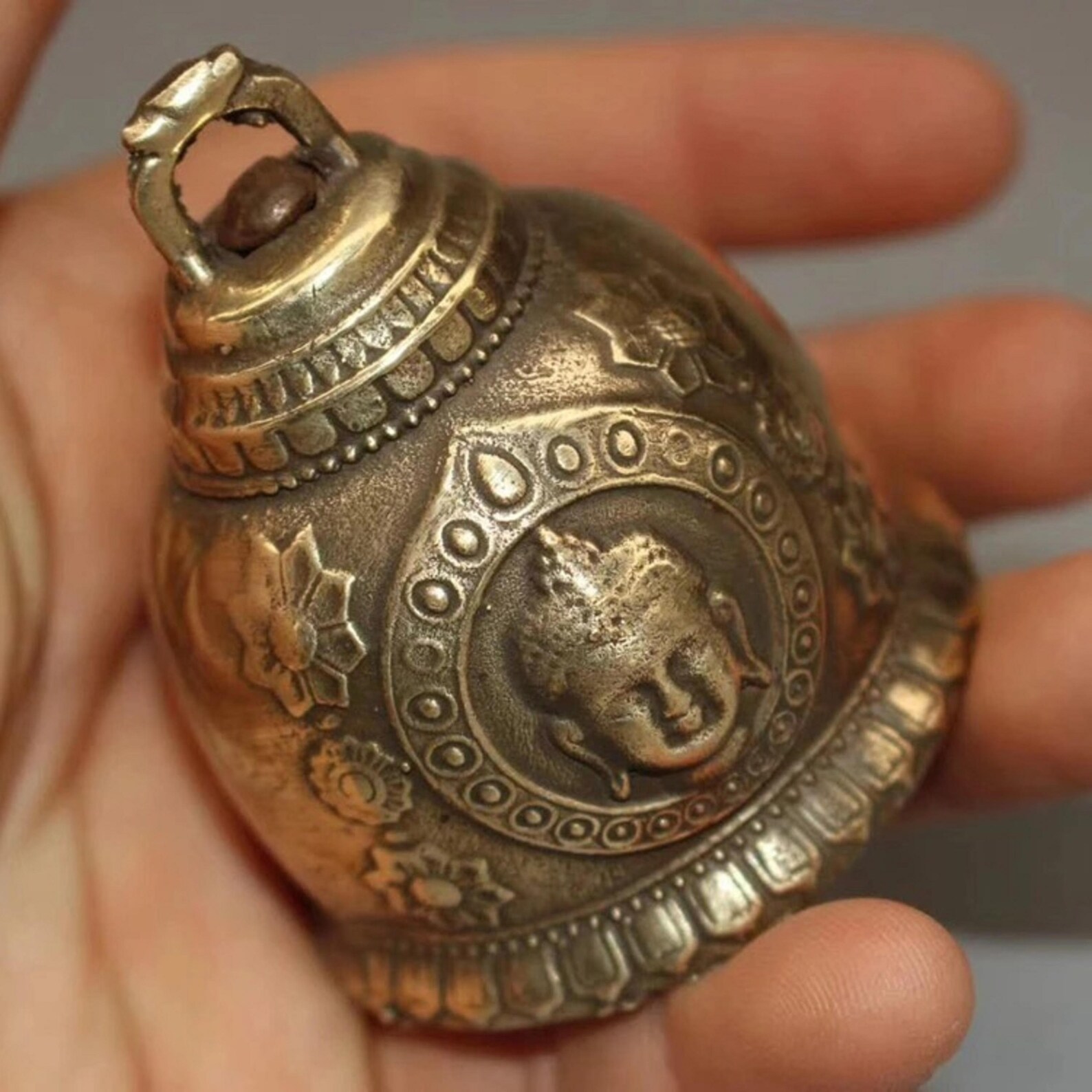 Tibet Buddha bell Antique Nepal brass statue copper pure Etsy