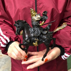 7.5 inches Brass Crafted Warrior God Guan-Yu & Dragon GuanYu Feng shui Guan Yun Chang, Kwan Kung, Kuan Gong Statue Martial God of Wealth mt5