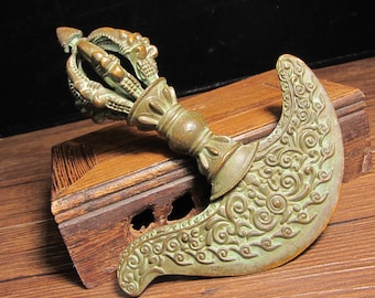 Copper Nepal Buddha Tantra Buddhism Dorje Phurpa Pestle, Vajra Exorcism FaQi Prayer, tibet amulet Esoteric Dorje Keychain Magic