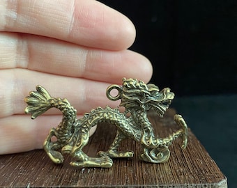 Details about   China Bronze Copper Auspicious Dragon Statue Animal Amulet Loong Pendant M131 