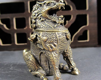 Bronze Incense Burner Feng Shui Incense, Collection sticks Cones Incense Holder, Chinese Metal qilin Fengshui Figure,  Tibetan unicorn gift.
