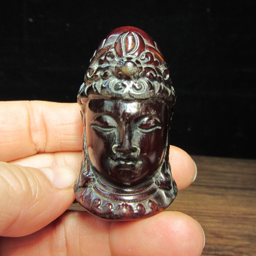 Tibetan Nepal Vintage Antique Yak Bone Carved Buddha Bodhiasattava Head ...