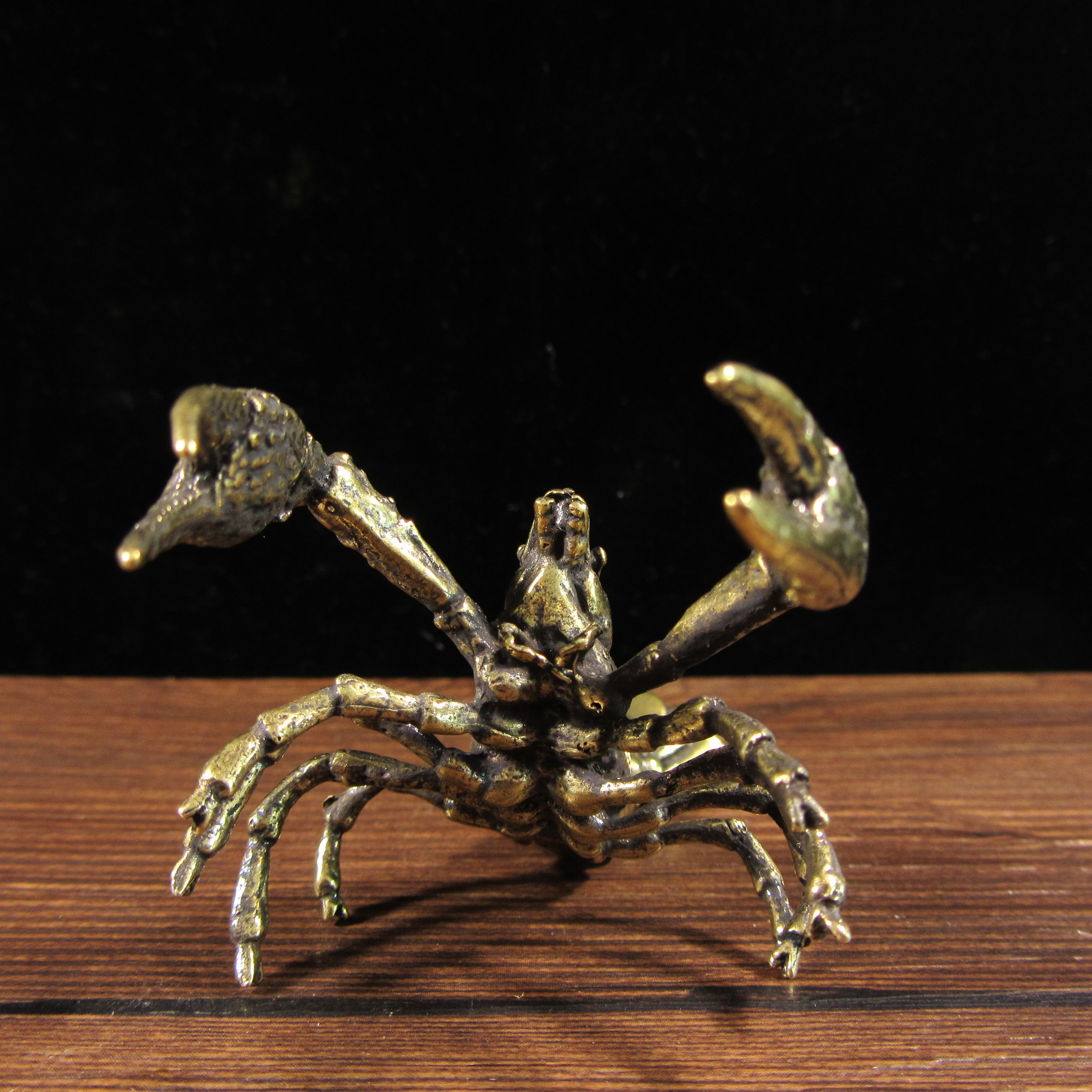 Brass Lobster Figurine Wealth Good Luck Sculpture Archaize Etsy