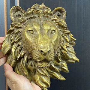 Statue Lion Fengshui En Laiton – Moderne – Doré – Fait Main – Décoration
